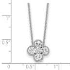 True Origin 14K White Gold 1 carat Lab Grown Diamond VS+ F+ Complete 18 in Bloom Floral Necklace