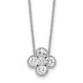 True Origin 14K White Gold 1 carat Lab Grown Diamond VS+ F+ Complete 18 in Bloom Floral Necklace