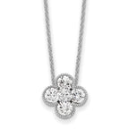True Origin 14K White Gold 1 carat Lab Grown Diamond VS+ F+ Complete 18 in Bloom Floral Necklace
