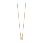 True Origin 14K Yellow Gold 1 carat Lab Grown Diamond VS+ F+ Complete 18 in Bloom Floral Necklace