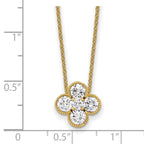 True Origin 14K Yellow Gold 1 carat Lab Grown Diamond VS+ F+ Complete 18 in Bloom Floral Necklace