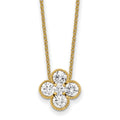 True Origin 14K Yellow Gold 1 carat Lab Grown Diamond VS+ F+ Complete 18 in Bloom Floral Necklace