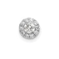 14k White Gold 1/4 carat Lab Grown Diamond VS/SI+ G+ Round Halo Chain Slide Pendant