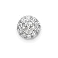 14k White Gold 1/3 carat Lab Grown Diamond VS/SI+ G+ Round Halo Chain Slide Pendant