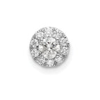 14k White Gold 1/3 carat Lab Grown Diamond VS/SI+ G+ Round Halo Chain Slide Pendant