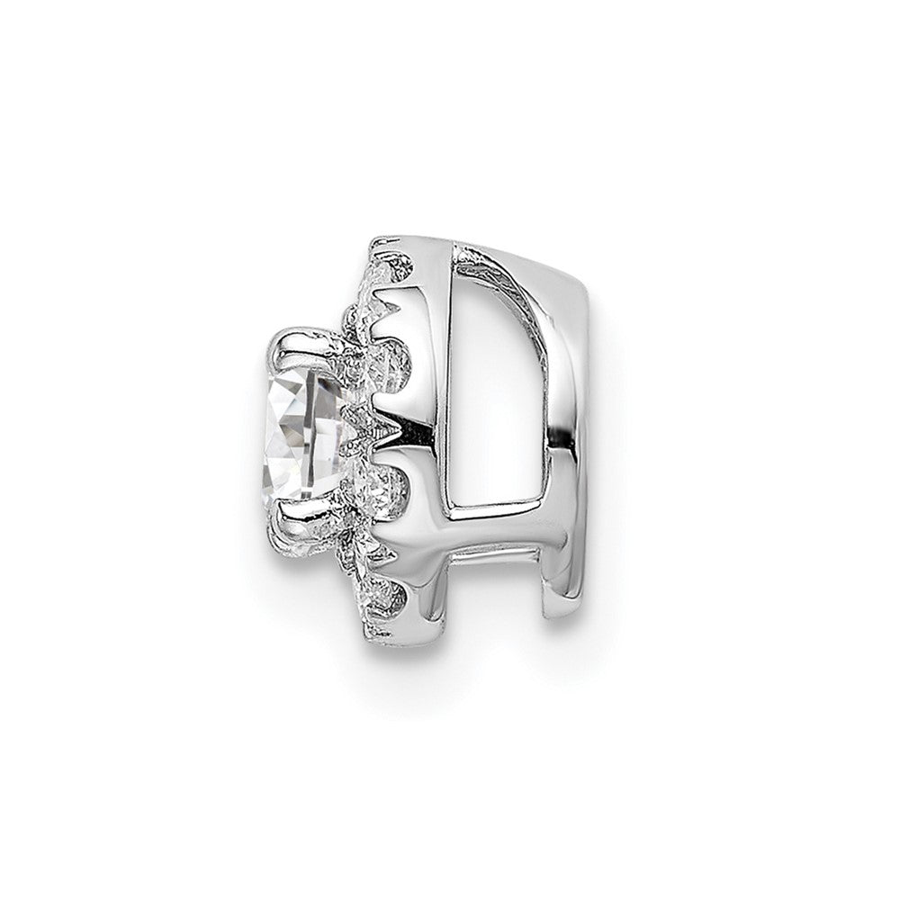 14k White Gold 1/2 carat Lab Grown Diamond VS/SI+ G+ Round Halo Chain Slide Pendant