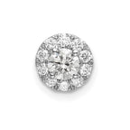 14k White Gold 1/2 carat Lab Grown Diamond VS/SI+ G+ Round Halo Chain Slide Pendant