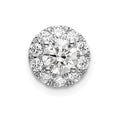 14k White Gold 3/4 carat Lab Grown Diamond VS/SI+ G+ Round Halo Chain Slide Pendant