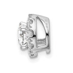 14k White Gold 1 carat Lab Grown Diamond VS/SI+ G+ Round Halo Chain Slide Pendant