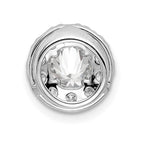 14k White Gold 1 carat Lab Grown Diamond VS/SI+ G+ Round Halo Chain Slide Pendant