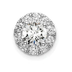 14k White Gold 1 carat Lab Grown Diamond VS/SI+ G+ Round Halo Chain Slide Pendant