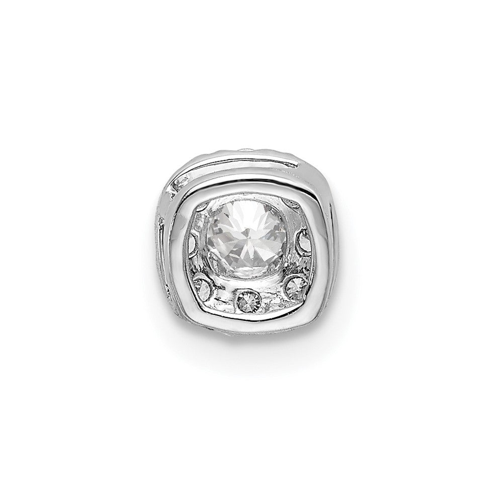 14k White Gold 1/4 carat Lab Grown Diamond VS/SI+ G+ Complete Cushion Halo Chain Slide Pendant