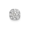 14k White Gold 1/4 carat Lab Grown Diamond VS/SI+ G+ Complete Cushion Halo Chain Slide Pendant