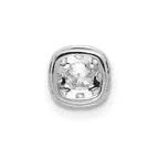 14k White Gold 1/3 carat Lab Grown Diamond VS/SI+ G+ Complete Cushion Halo Chain Slide Pendant