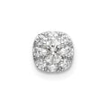14k White Gold 1/3 carat Lab Grown Diamond VS/SI+ G+ Complete Cushion Halo Chain Slide Pendant