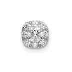 14k White Gold 1/3 carat Lab Grown Diamond VS/SI+ G+ Complete Cushion Halo Chain Slide Pendant