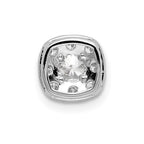 14k White Gold 1/2 carat Lab Grown Diamond VS/SI+ G+ Complete Cushion Halo Chain Slide Pendant