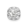 14k White Gold 1/2 carat Lab Grown Diamond VS/SI+ G+ Complete Cushion Halo Chain Slide Pendant