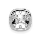 14k White Gold 3/4 carat Lab Grown Diamond VS/SI+ G+ Complete Cushion Halo Chain Slide Pendant
