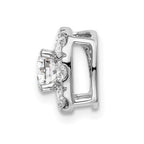 14k White Gold 1 carat Lab Grown Diamond VS/SI+ G+ Complete Cushion Halo Chain Slide Pendant
