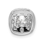 14k White Gold 1 carat Lab Grown Diamond VS/SI+ G+ Complete Cushion Halo Chain Slide Pendant