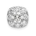 14k White Gold 1 carat Lab Grown Diamond VS/SI+ G+ Complete Cushion Halo Chain Slide Pendant
