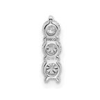 14k White Gold 1/3 carat Lab Grown Diamond VS/SI+ G+ Three Stone Chain Slide Pendant