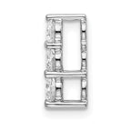 14k White Gold 1/2 carat Lab Grown Diamond VS/SI+ G+ Three Stone Chain Slide Pendant