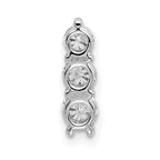 14k White Gold 1/2 carat Lab Grown Diamond VS/SI+ G+ Three Stone Chain Slide Pendant