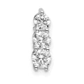 14k White Gold 1/2 carat Lab Grown Diamond VS/SI+ G+ Three Stone Chain Slide Pendant