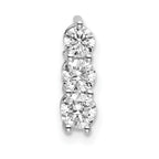 14k White Gold 1/2 carat Lab Grown Diamond VS/SI+ G+ Three Stone Chain Slide Pendant