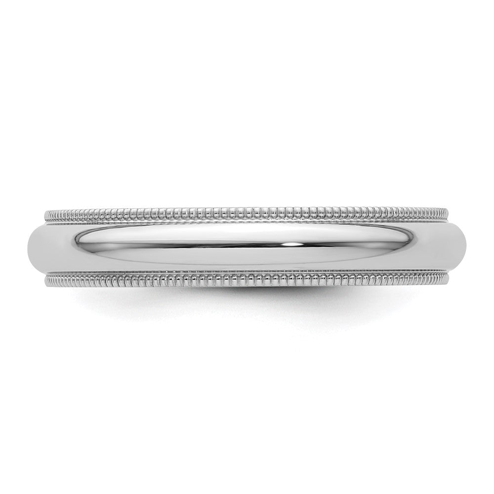 Platinum 4mm Polished Milgrain Comfort-Fit Wedding Band