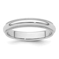 Platinum 4mm Polished Milgrain Comfort-Fit Wedding Band
