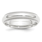 Platinum 5mm Polished Milgrain Comfort-Fit Wedding Band
