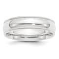 Platinum 6mm Polished Milgrain Comfort-Fit Wedding Band