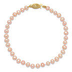 14k 4-5mm Pink Near-Round Freshwater Cultured Pearl 7.5 inch Bracelet