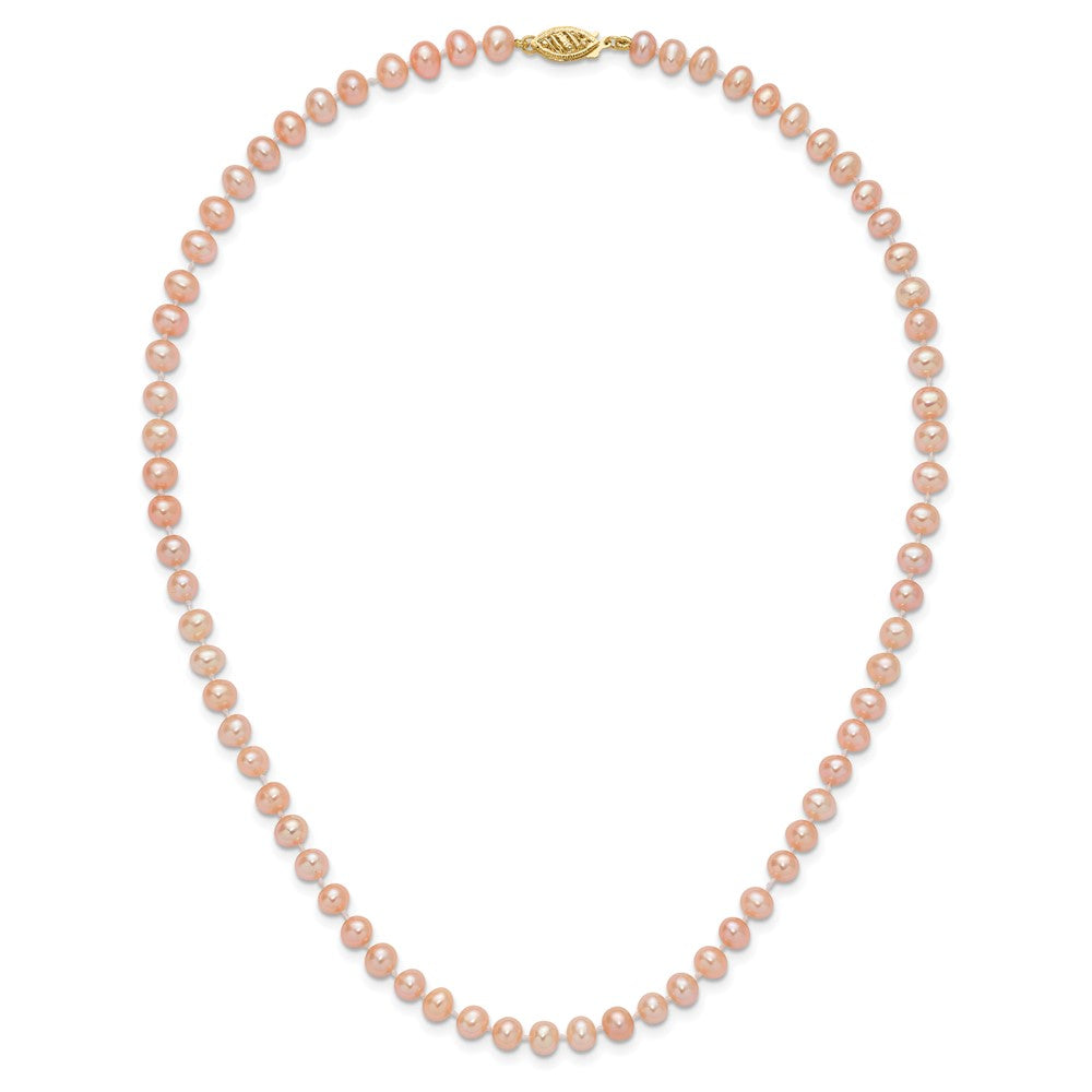 14k 5-6mm Pink Near-Round Freshwater Cultured Pearl Necklace