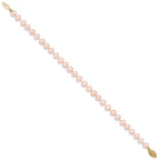 14k 5-6mm Pink Near-Round Freshwater Cultured Pearl 7.5 inch Bracelet