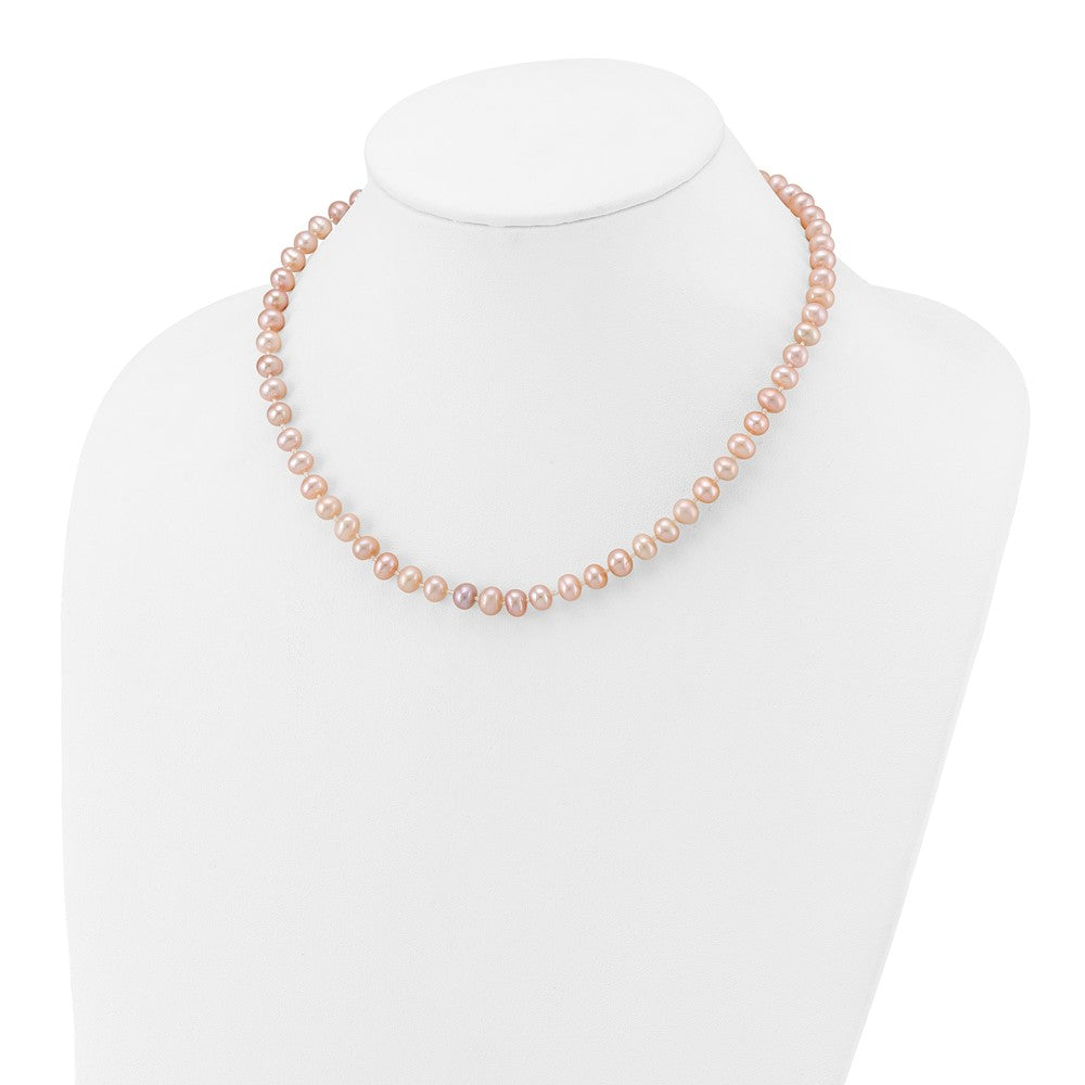 14k 6-7mm Pink Near-Round Freshwater Cultured Pearl Necklace