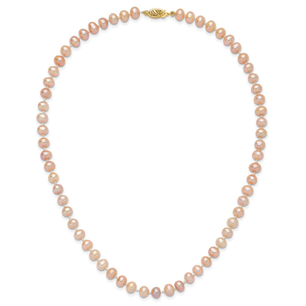 14k 6-7mm Pink Near-Round Freshwater Cultured Pearl Necklace