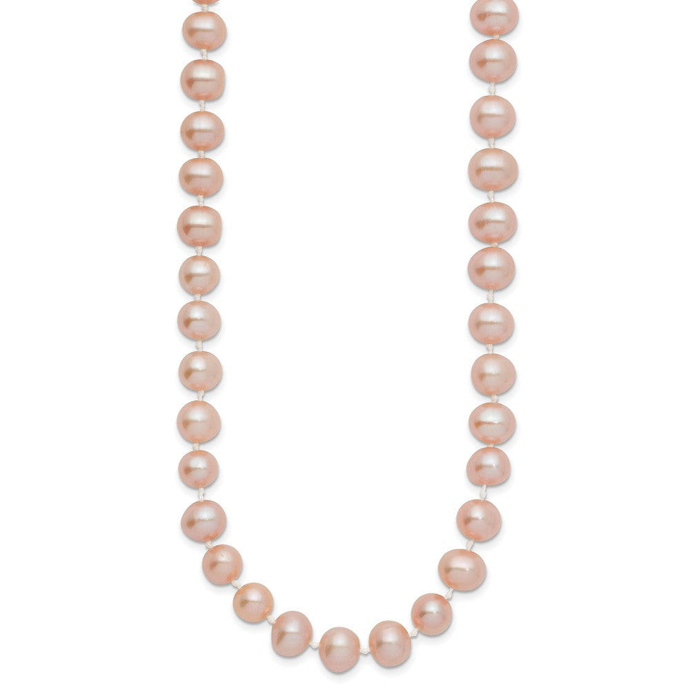 14k 7-8mm Pink Near-Round Freshwater Cultured Pearl Necklace