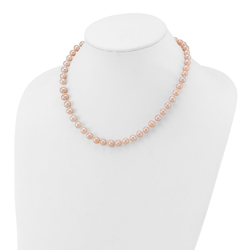 14k 7-8mm Pink Near-Round Freshwater Cultured Pearl Necklace