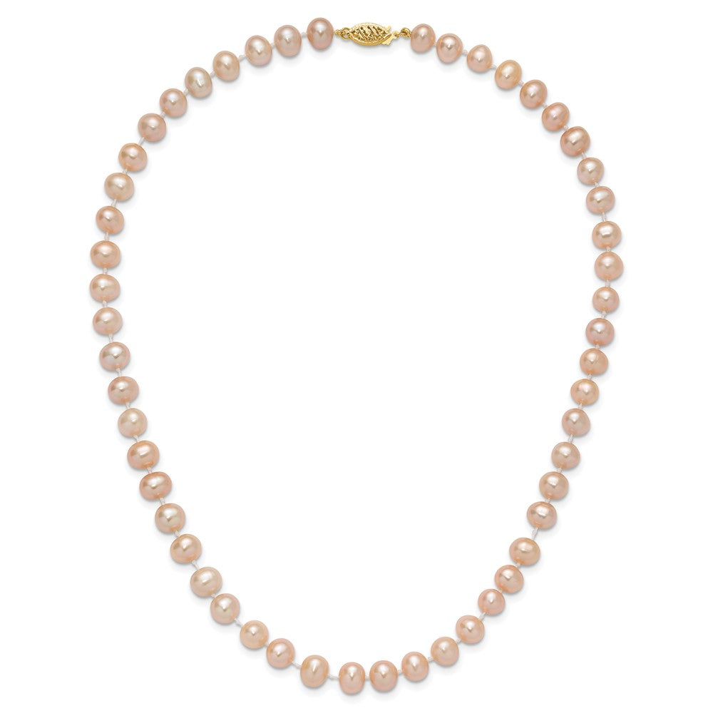 14k 7-8mm Pink Near-Round Freshwater Cultured Pearl Necklace