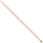 14k 7-8mm Pink Near-Round Freshwater Cultured Pearl 7.5 inch Bracelet