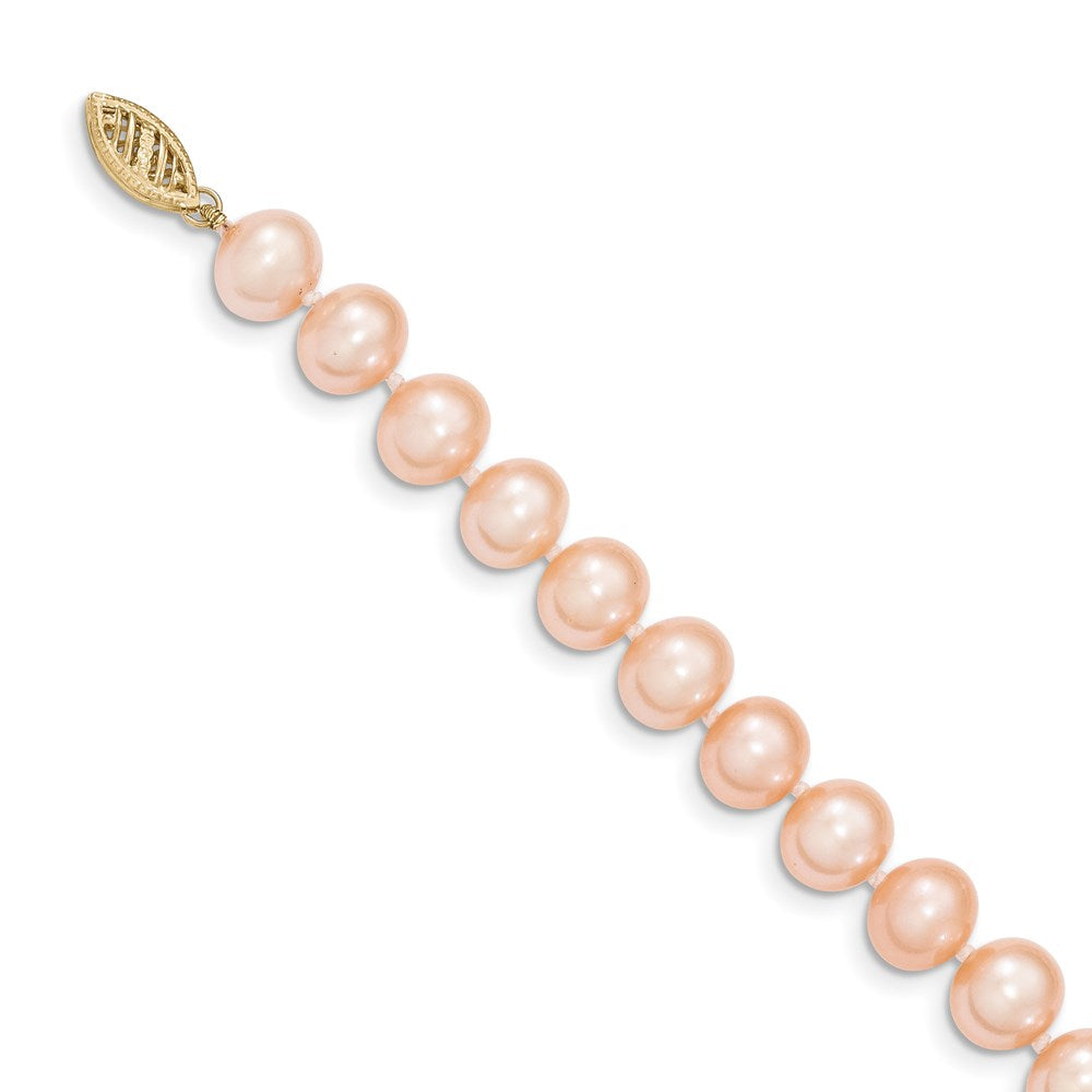 14k 8-9mm Pink Near-Round Freshwater Cultured Pearl Necklace