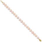 14k 8-9mm Pink Near-Round Freshwater Cultured Pearl 7.5 inch Bracelet