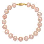 14k 8-9mm Pink Near-Round Freshwater Cultured Pearl 7.5 inch Bracelet