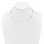 14k White Gold 4-5mm White Near-Round Freshwater Cultured Pearl 8-Station 16 inch Necklace