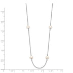 14k White Gold 4-5mm White Near-Round Freshwater Cultured Pearl 8-Station 16 inch Necklace