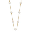 14k 5.5-6.5mm White Near-Round Freshwater Cultured Pearl 12-Station 16 inch Necklace